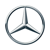 The logo Mercedes-Benz a three pointed star in silver circle