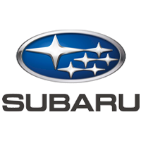 Subaru logo, six silver stars in a blue oval